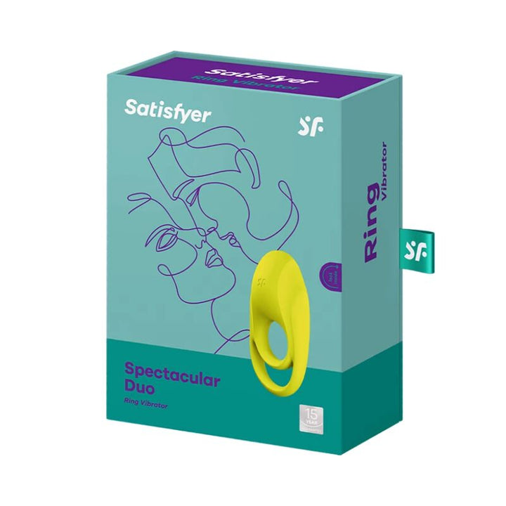 SATISFYER - VIBRATEUR SPECTACULAIRE DUO RING JAUNE