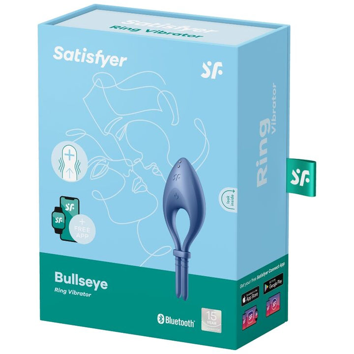 SATISFYER - BULLSEYE RING VIBRATEUR APPLICATION BLEU