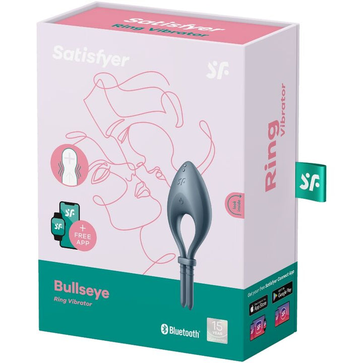SATISFYER - BULLSEYE RING VIBRATEUR APPLI GRIS