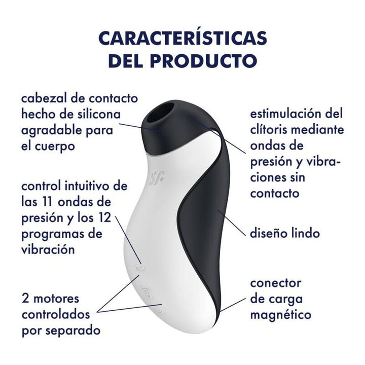 SATISFYER - STIMULATEUR À IMPULSIONS D'AIR ORCA + VIBRATION