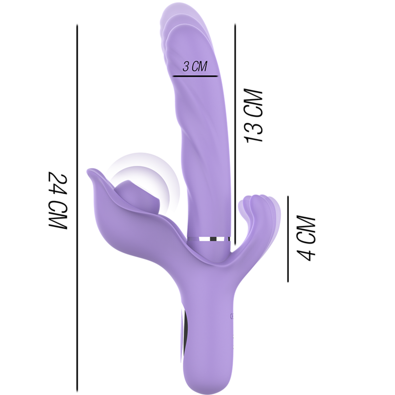 INTENSE - BILLIE RECHARGEABLE MULTIFUNCTION VIBRATOR STIMULATING WAVES WITH PURPLE PUSH BUTTON
