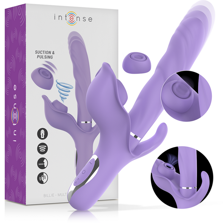 INTENSE - BILLIE RECHARGEABLE MULTIFUNCTION VIBRATOR STIMULATING WAVES WITH PURPLE PUSH BUTTON