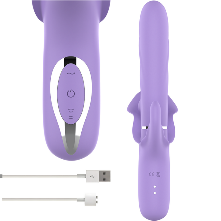 INTENSE - BILLIE RECHARGEABLE MULTIFUNCTION VIBRATOR STIMULATING WAVES WITH PURPLE PUSH BUTTON