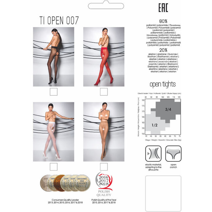 PASSION - TIOPEN 007 RED TIGHTS 3/4 20 DEN