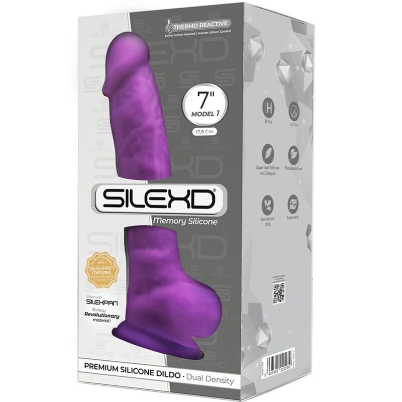 SILEXD - MODEL 1 REALISTIC PENIS PREMIUM SILEXPAN SILICONE VIOLET 17.5 CM