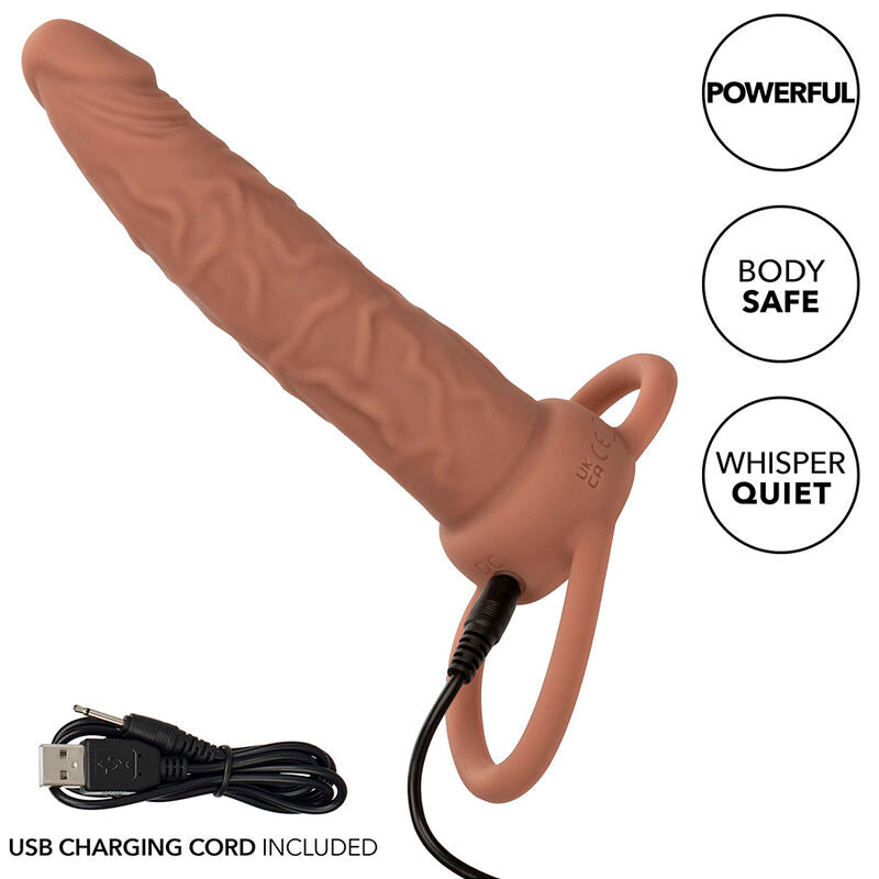 CALEXOTICS - PERFORMANCE MAXX RECHARGEABLE DOUBLE PÉNÉTRATEUR PEAU MARRON