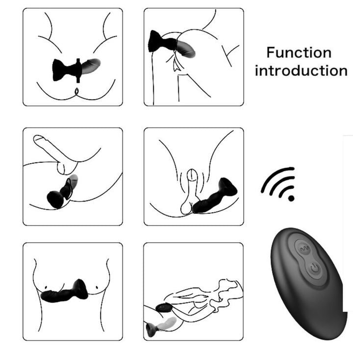 ARMONY - EXTREME A BLOOM ROSE VIBRATOR & ANAL PLUG REMOTE CONTROL BLACK