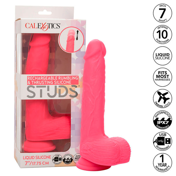 CALEXOTICS - VIBRATEUR RÉALISTE STUDS 10 VIBRATIONS ROSE
