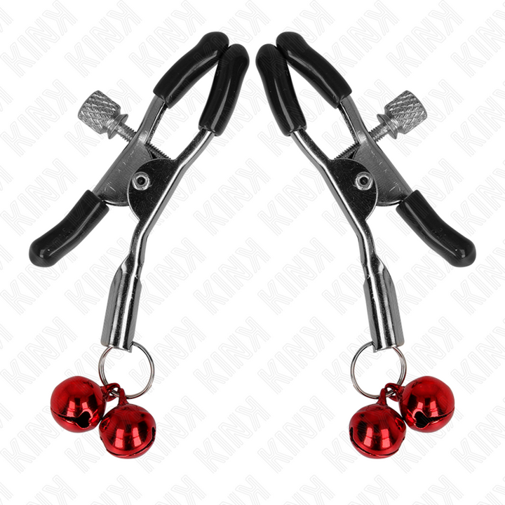 KINK - DOUBLE BELL NIPPLE CLAMP RED 6 CM