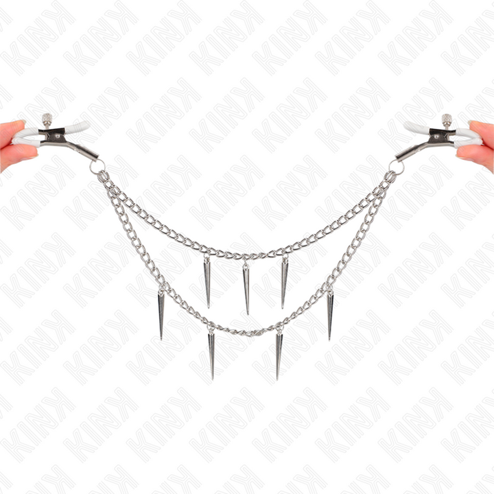 KINK - NIPPLE CLAMPS WITH SPIKES CHAINS 30 CM