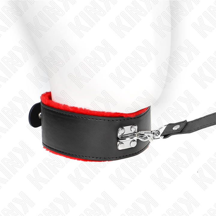 KINK - COLLIER AVEC CEINTURE 116 CM AVEC LAnière en cuir rouge réglable 40-48 cm x 6 cm