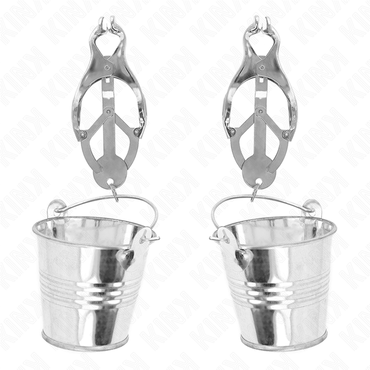 KINK - JAPANESE CLOVER NIPPLE CLAMPS WITH BUCKETS SILVER