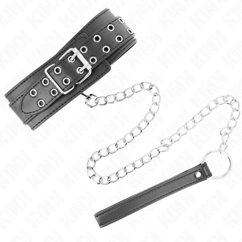KINK - COLLIER AVEC SANGLE 65 CM BOUCLES ARGENT RÉGLABLE 33-46 CM X 5,5 CM