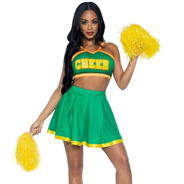 LEG AVENUE - COSTUME CHEERLEADER GREEN M/L