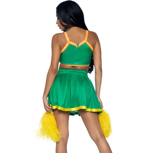 LEG AVENUE - COSTUME CHEERLEADER GREEN M/L