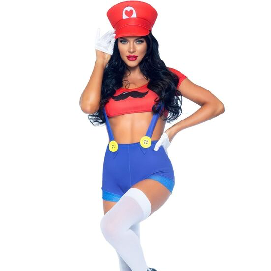 LEG AVENUE - SEXY COSTUME MARIO BROS RED/BLUE S