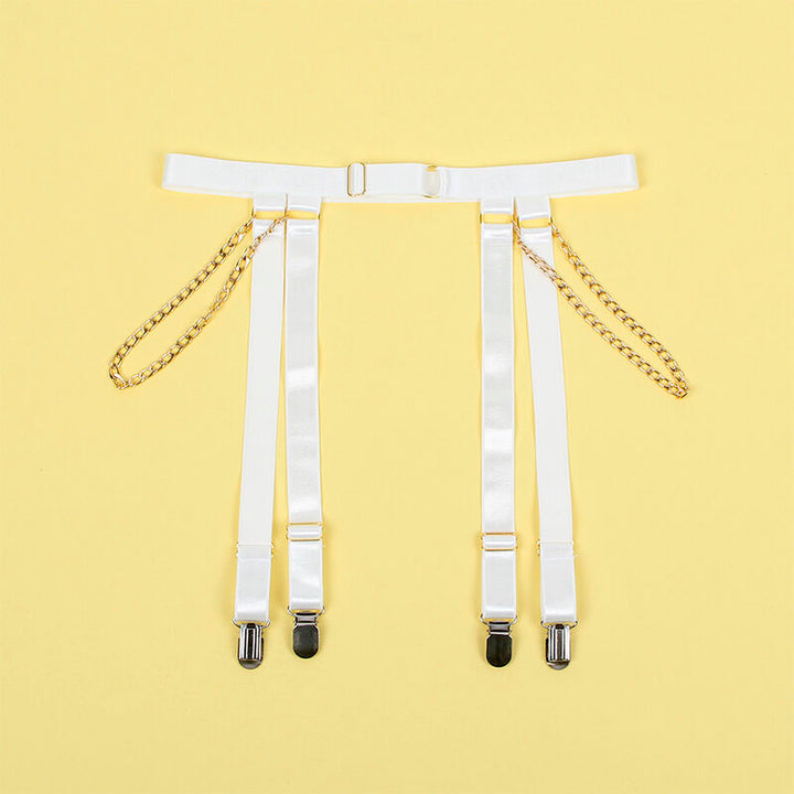 SUBBLIME - 954284 BODY WITH CHAINS + GARTER BELT WHITE S/M
