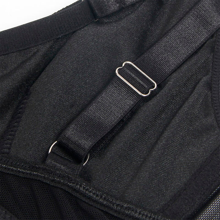 SUBBLIME - 955243 BLACK BONDAGE BRA WITH GARTER SET L/XL