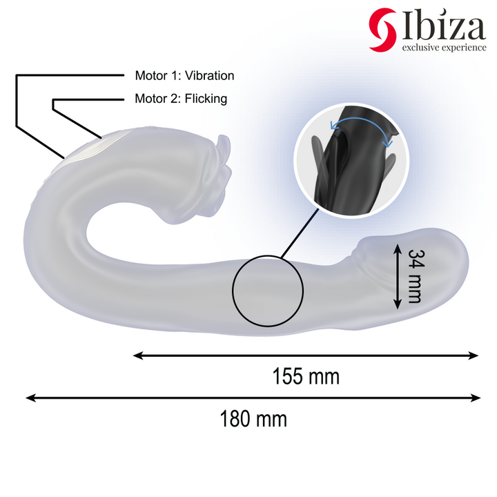 IBIZA - ROSE VIBRATOR FLICKING EFFECT AND CLIT STIMULATOR