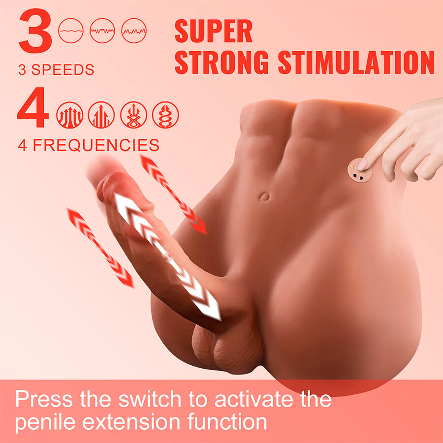 XISE - BERTLETT DILDO ASS GODE RÉALISTE ET MASTURBATEUR ANUS POSITION FRONTALE AVEC POUSSÉE 18 CM