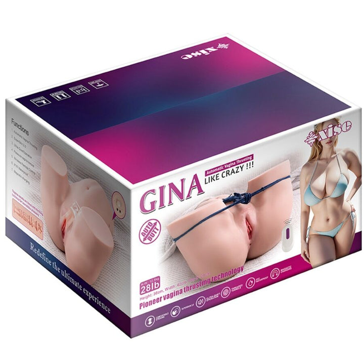 XISE - GINA MULTIPOSITION REALISTIC VAGINA MASTURBATOR WITH VIBRATION AND REMOTE CONTROL
