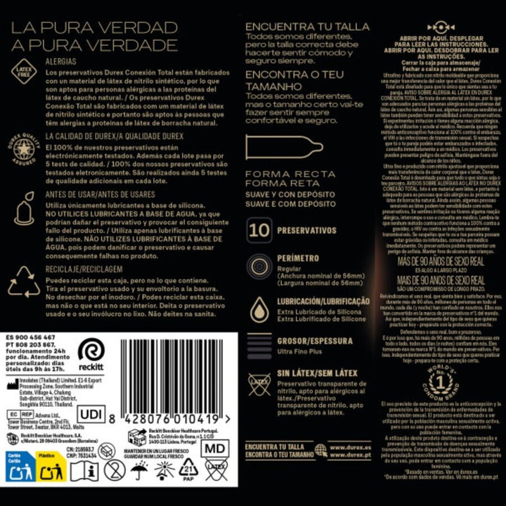 DUREX - TOTAL CONNECTION ULTRA FINE PLUS LATEX FREE 10 UNITS