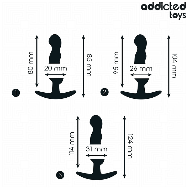 ADDICTED TOYS - SET OF 3 ANAL PLUG SILICONE MODEL 1