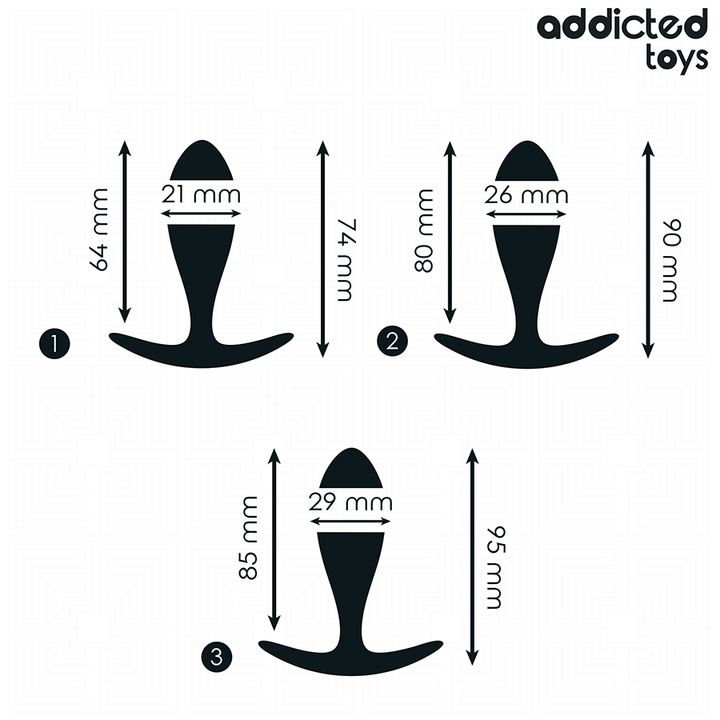 ADDICTED TOYS - SET OF 3 ANAL PLUG SILICONE MODEL 2