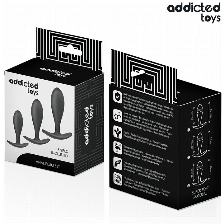 ADDICTED TOYS - SET OF 3 ANAL PLUG SILICONE MODEL 2