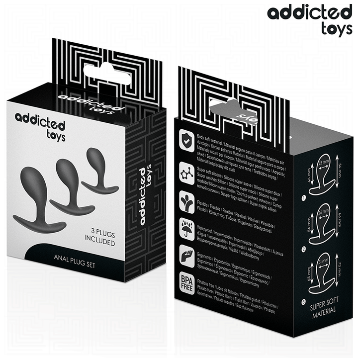 ADDICTED TOYS - SET OF 3 ANAL PLUG SILICONE MODEL 3