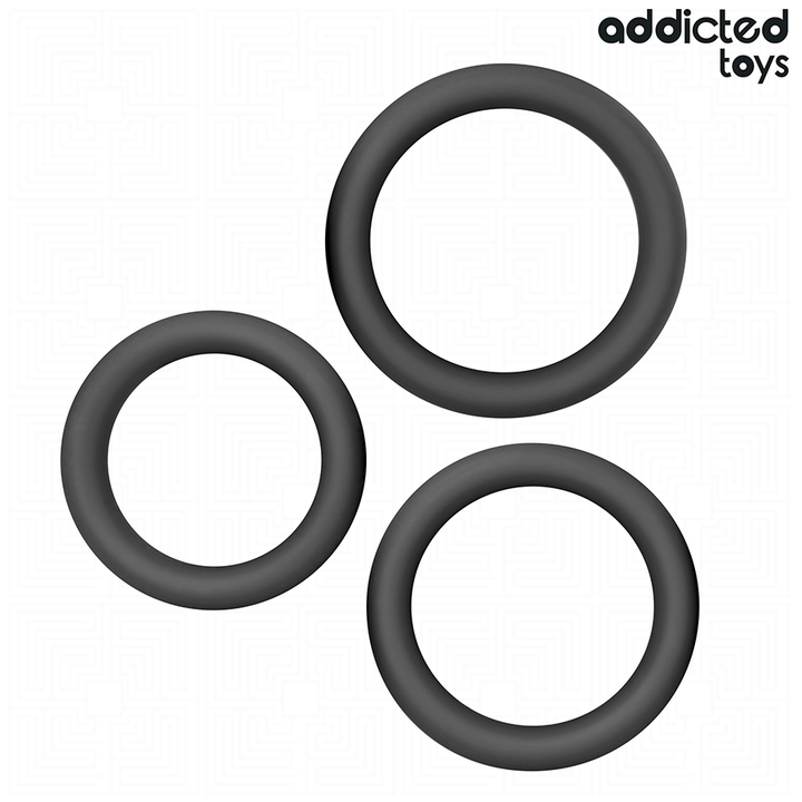 ADDICTED TOYS - SET OF FLAT SILICONE RINGS