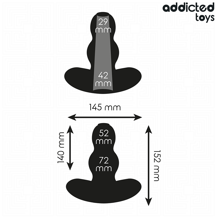 ADDICTED TOYS - HOLLOW ANAL PLUG SILICONE SIZE XXL 15.2 CM