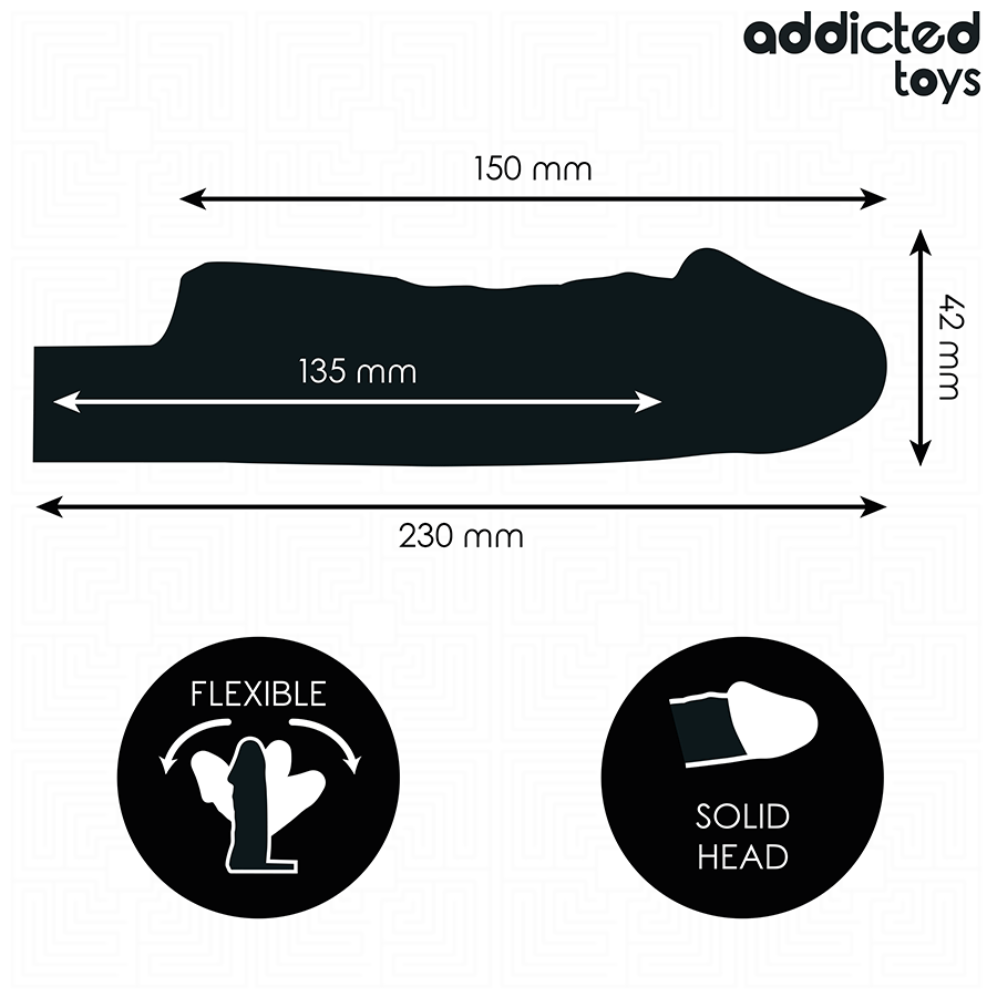 ADDICTED TOYS - TRANSPARENT PENIS EXTENSON SIZE S 23 CM