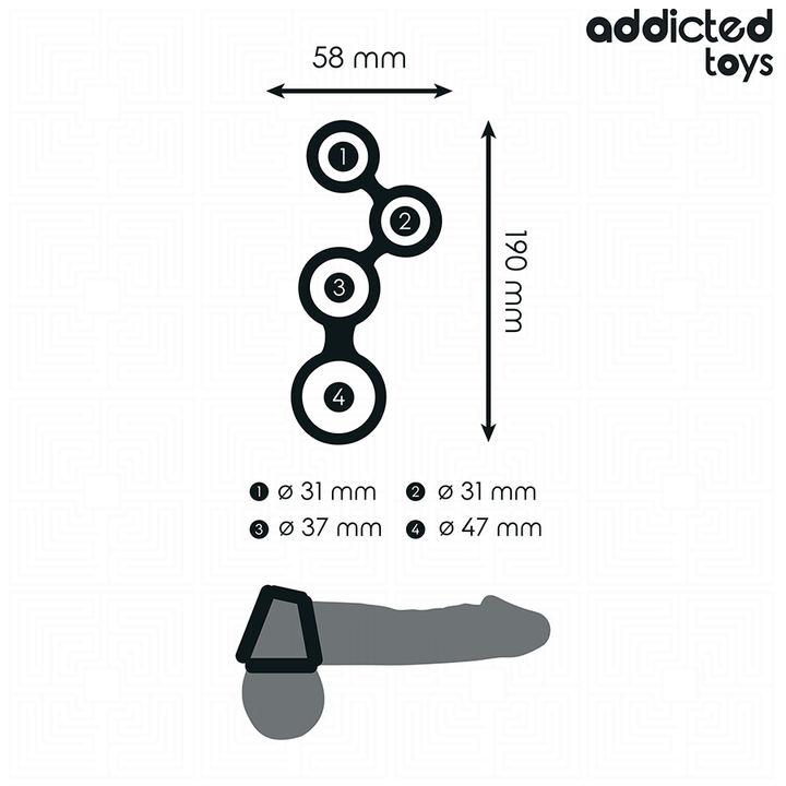 ADDICTED TOYS - PENIS RING WITH DIVIDERS FOR TESTICLES