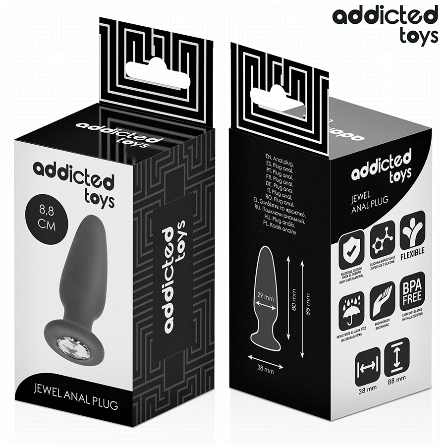 ADDICTED TOYS - ANAL PLUG WITH JEWEL SILICONE SIZE S 8.8 CM