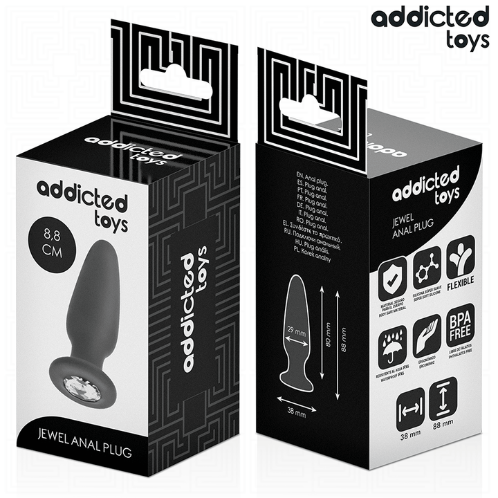 ADDICTED TOYS - ANAL PLUG WITH JEWEL SILICONE SIZE S 8.8 CM