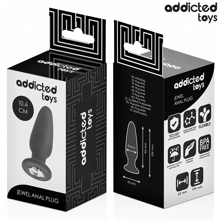 ADDICTED TOYS - ANAL PLUG WITH JEWEL SILICONE SIZE M 10.4 CM