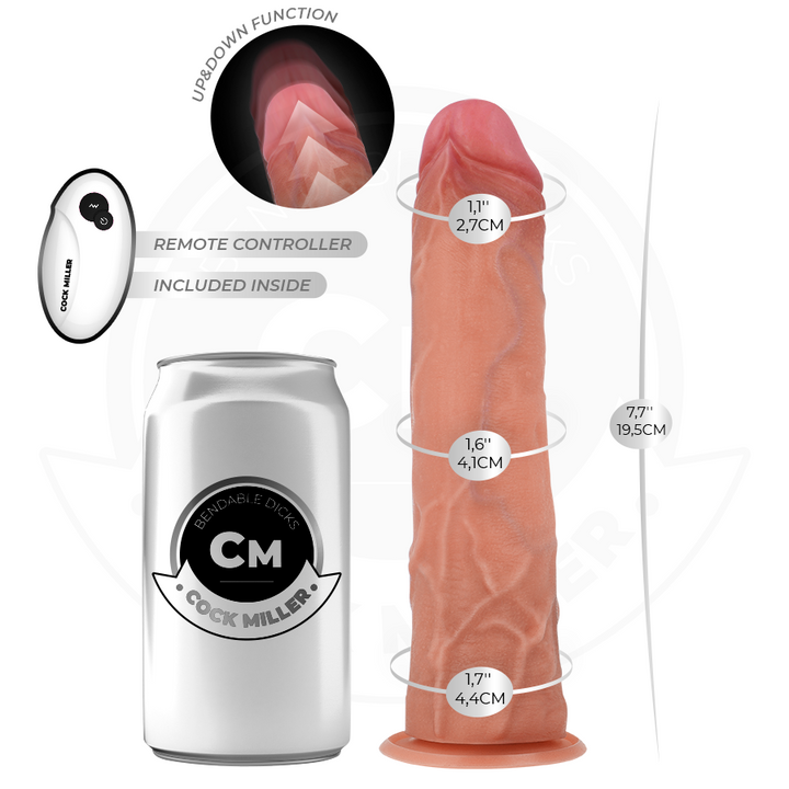 COCK MILLER - HYPER-REALISTIC DILDO WITH SUCTION CUP AND THRUSTING WITH REMOTE CONTROL 19.5 CM