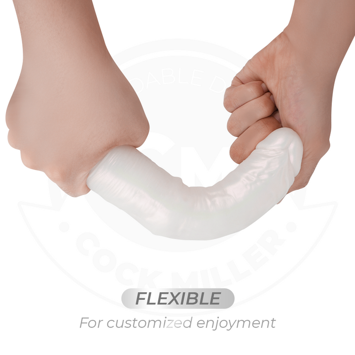 COCK MILLER - DILDO WITH SUCTION CUP, LIGHTS AND VIBRATION WITH REMOTE CONTROL WHITE 19.5 CM
