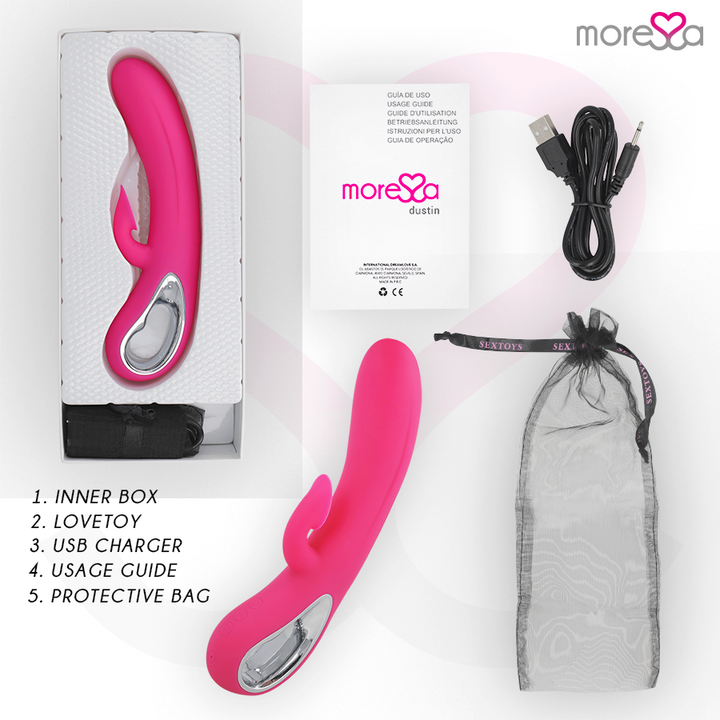 MORESSA - DUSTIN CLITORIAL STIMULATING WAVES AND POWERFUL VIBRATION PREMIUM SILICONE RECHARGEABLE