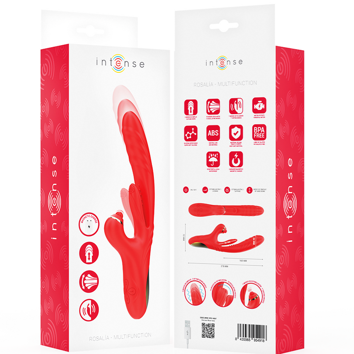 INTENSE - ROSALIA MULTIFUNCTION VIBRATOR 3 IN 1 RED