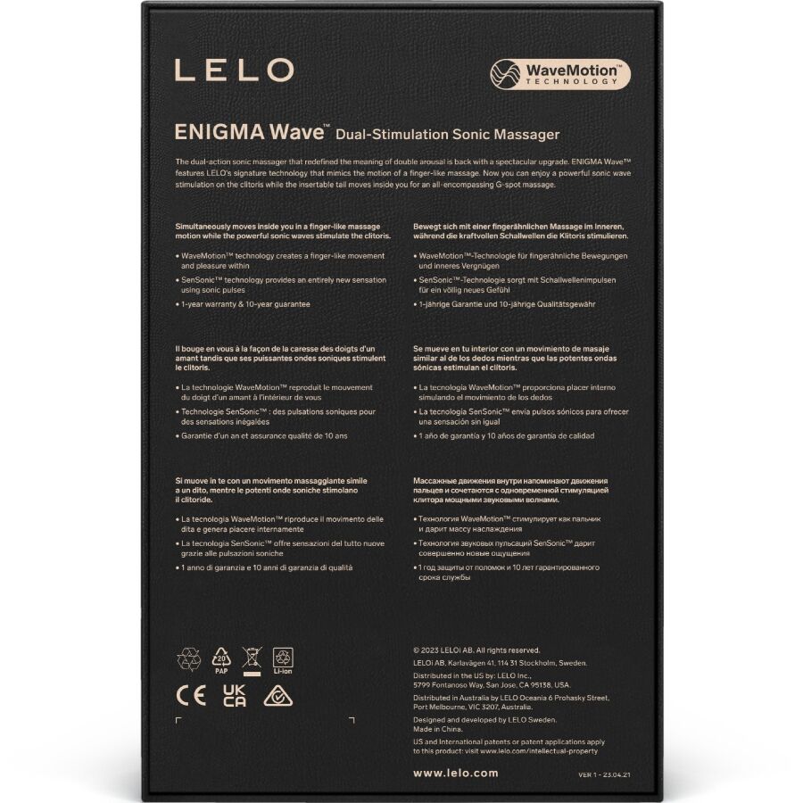 LELO - ENIGMA WAVE TRIPLE VIBRATION MASSAGER CYBER PURPLE