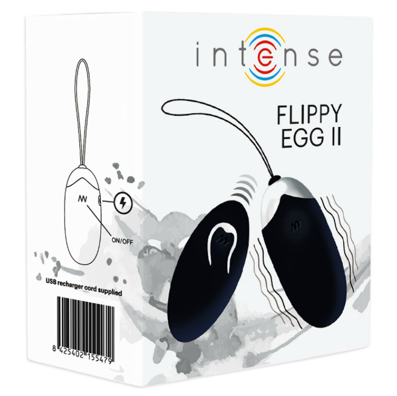 INTENSE - FLIPPY II ŒUF VIBRANT AVEC TÉLÉCOMMANDE NOIR