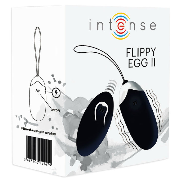 INTENSE - FLIPPY II ŒUF VIBRANT AVEC TÉLÉCOMMANDE NOIR