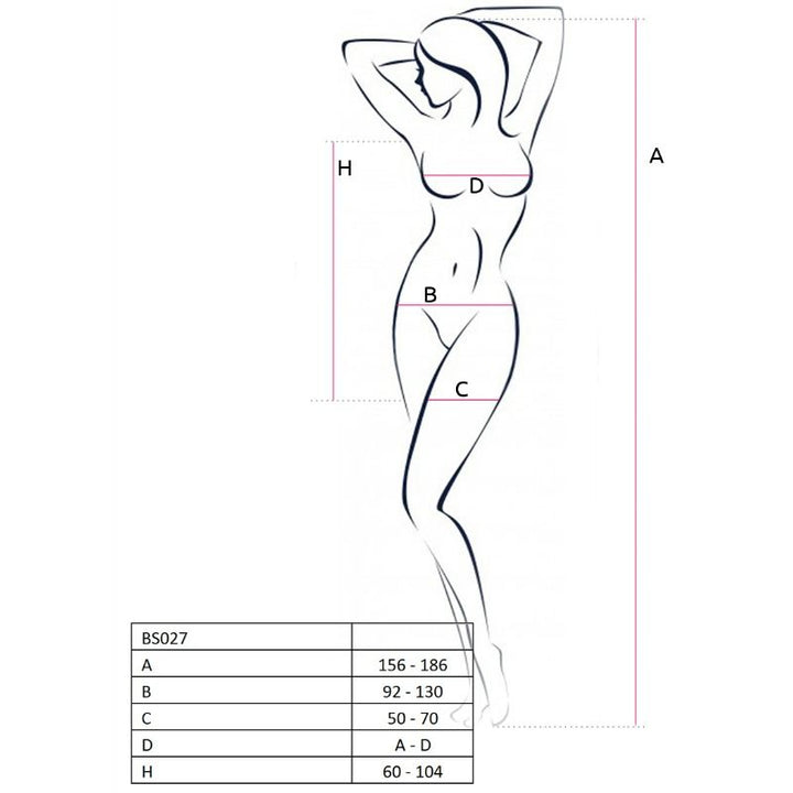 PASSION - WOMAN BS027 BODYSTOCKING WHITE DRESS STYLE ONE SIZE