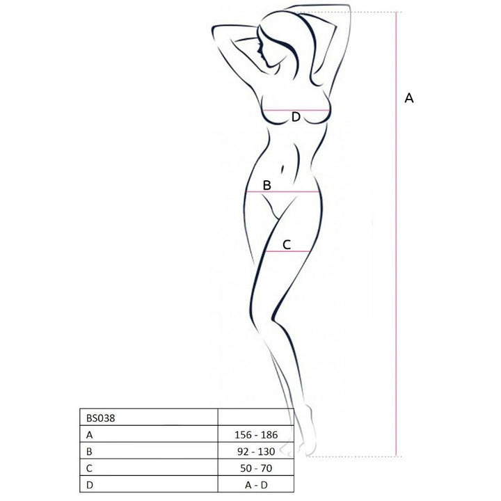 PASSION - WOMAN BS038 WHITE BODYSTOCKING ONE SIZE