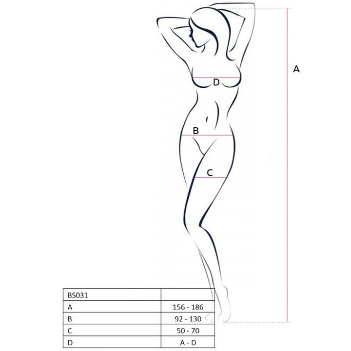 PASSION - WOMAN BS031 WHITE BODYSTOCKING ONE SIZE