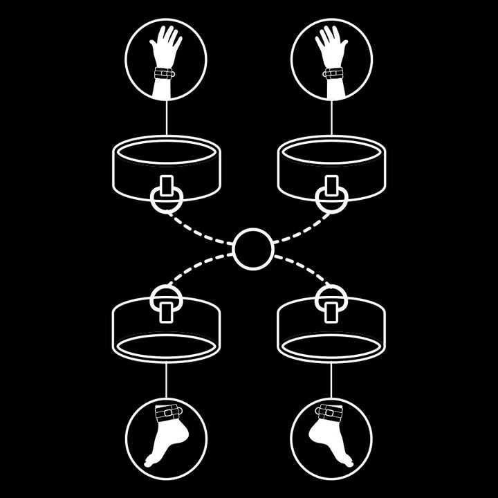 FETISH SUBMISSIVE - SET OF HAND AND ANKLE HANDCUFFS WITH NOPRENE LINING