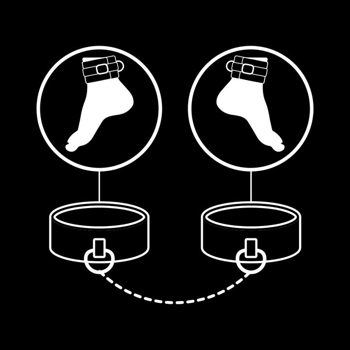 FETISH SUBMISSIVE - VEGAN LEATHER ANKLE CUFFS WITH NOPRENE LINING