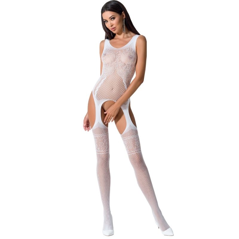 PASSION - WOMAN BS061 WHITE BODYSTOCKING ONE SIZE